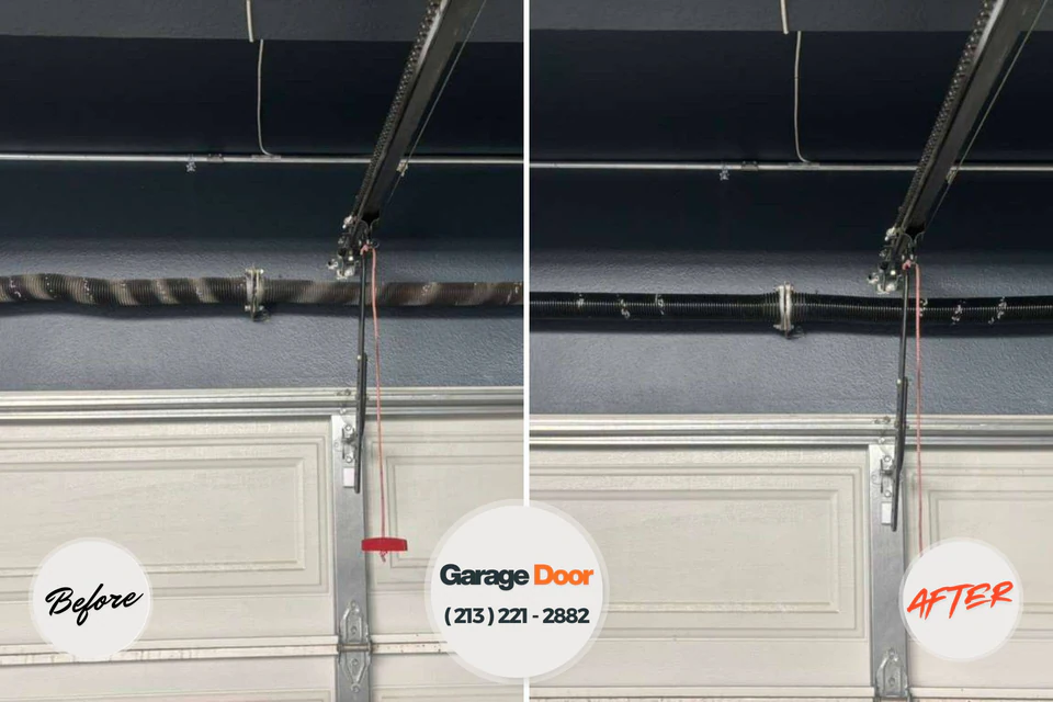 Before and after: garage door repair Elsie, MI